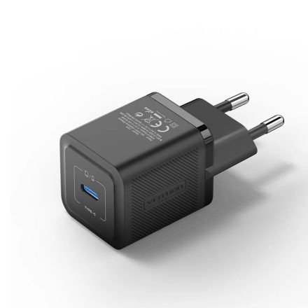 Vention 1-Port Falitöltő, Gan Charger, USB-C Bemenet, (20W), Fekete